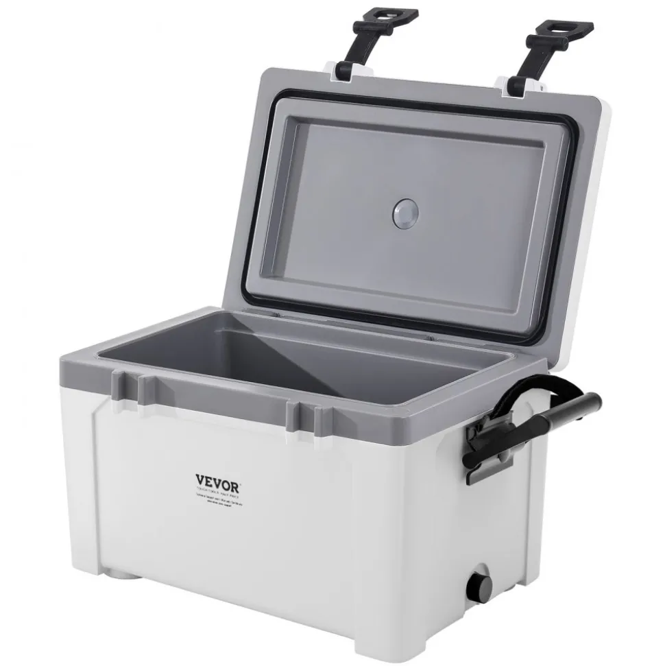 VEVOR Portable Cooler, 26 QT Hard Cooler with Ice Retention, Heavy-Duty Handles and Strap, Lightweight Rigid Material Insulated Portable Cooler, Suitable for Family Picnics and Short Trips