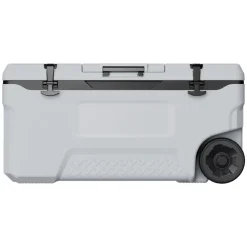 VEVOR Portable Cooler, 74 QT Wheeled Cooler with Ice Retention, Heavy-Duty Handles and Cup Holder, Lightweight Rigid Material Insulated Portable Cooler, Suitable for Family Picnics and Long Trips