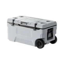VEVOR Portable Cooler, 74 QT Wheeled Cooler with Ice Retention, Heavy-Duty Handles and Cup Holder, Lightweight Rigid Material Insulated Portable Cooler, Suitable for Family Picnics and Long Trips