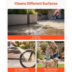 VEVOR Portable Cordless Pressure Washer with 2.64 Gal Tank, Foldable Power Washer 109 Max PSI, 3 Nozzles, Magnetic Sponge Brush & Soft Bristle Brush,78.7 in Hose, for Bike Cleaning, Patio, Camping