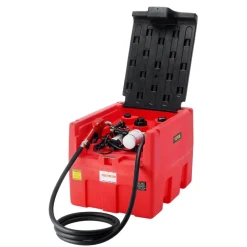 VEVOR Portable Diesel & Gasoline Tank, 48 Gallon, 10.6GPM Flow Rate, Diesel Fuel Tank with 12V Electric Transfer Pump, 13.1ft Hose, Auto Fueling Nozzle, Transfer Tank for Easy Fuel Transportation, Red