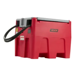 VEVOR Portable Diesel & Gasoline Tank, 58 Gallon, 10 GPM Flow Rate, Diesel Fuel Tank with 12V Electric Transfer Pump, 13.1ft Hose, Auto Fueling Nozzle, Transfer Tank for Easy Fuel Transportation, Red