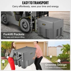 VEVOR Portable Diesel Tank, 116 Gallon Capacity & 10 GPM Flow Rate, Diesel Fuel Tank with 12V Electric Transfer Pump and 13.1ft Rubber Hose, PE Diesel Transfer Tank for Easy Fuel Transportation, Gray