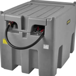 VEVOR Portable Diesel Tank, 116 Gallon Capacity & 10 GPM Flow Rate, Diesel Fuel Tank with 12V Electric Transfer Pump and 13.1ft Rubber Hose, PE Diesel Transfer Tank for Easy Fuel Transportation, Gray