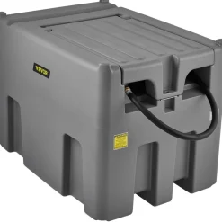 VEVOR Portable Diesel Tank, 116 Gallon Capacity & 10 GPM Flow Rate, Diesel Fuel Tank with 12V Electric Transfer Pump and 13.1ft Rubber Hose, PE Diesel Transfer Tank for Easy Fuel Transportation, Gray
