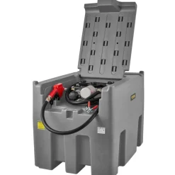 VEVOR Portable Diesel Tank, 116 Gallon Capacity & 10 GPM Flow Rate, Diesel Fuel Tank with 12V Electric Transfer Pump and 13.1ft Rubber Hose, PE Diesel Transfer Tank for Easy Fuel Transportation, Gray