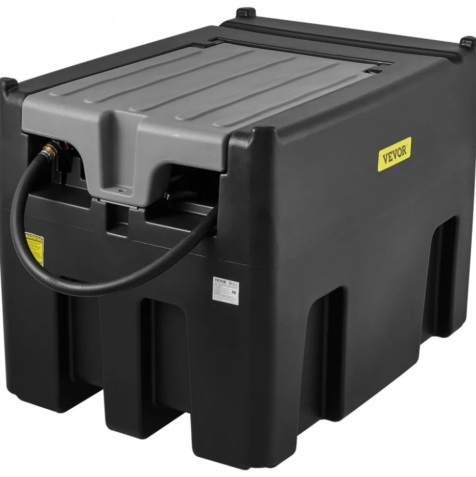 VEVOR Portable Diesel Tank, 116 Gallon Capacity & 10 GPM Flow Rate, Diesel Fuel Tank with 12V Electric Transfer Pump and 13.1ft Rubber Hose, PE Diesel Transfer Tank for Easy Fuel Transportation, Black