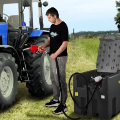 VEVOR Portable Diesel Tank, 116 Gallon Capacity & 10 GPM Flow Rate, Diesel Fuel Tank with 12V Electric Transfer Pump and 13.1ft Rubber Hose, PE Diesel Transfer Tank for Easy Fuel Transportation, Black