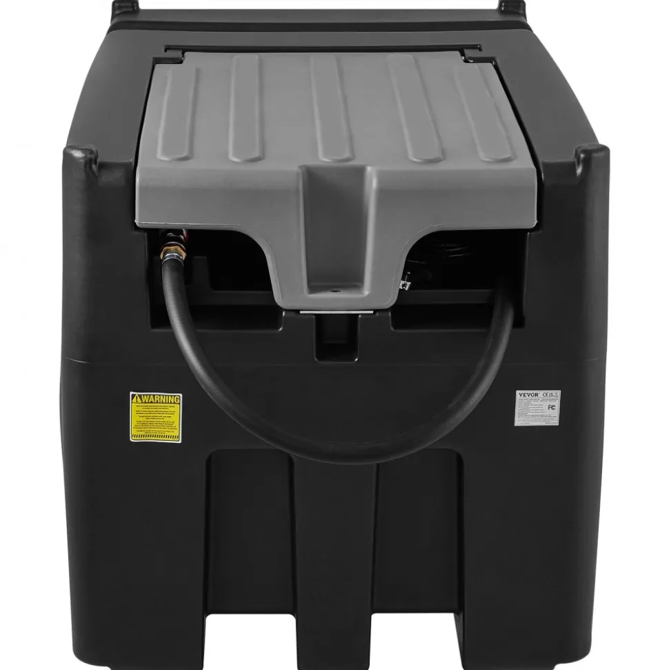 VEVOR Portable Diesel Tank, 116 Gallon Capacity & 10 GPM Flow Rate, Diesel Fuel Tank with 12V Electric Transfer Pump and 13.1ft Rubber Hose, PE Diesel Transfer Tank for Easy Fuel Transportation, Black