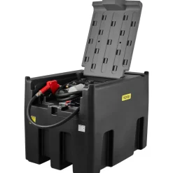 VEVOR Portable Diesel Tank, 116 Gallon Capacity & 10 GPM Flow Rate, Diesel Fuel Tank with 12V Electric Transfer Pump and 13.1ft Rubber Hose, PE Diesel Transfer Tank for Easy Fuel Transportation, Black