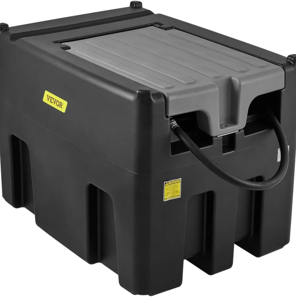 VEVOR Portable Diesel Tank, 116 Gallon Capacity & 10 GPM Flow Rate, Diesel Fuel Tank with 12V Electric Transfer Pump and 13.1ft Rubber Hose, PE Diesel Transfer Tank for Easy Fuel Transportation, Black