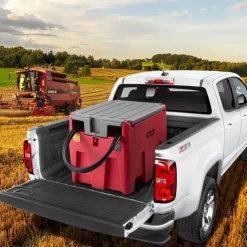 VEVOR Portable Diesel Tank, 58 Gallon Capacity & 10.6 GPM Flow Rate, Fuel Tank with 12V Electric Transfer Pump and 13.1ft Rubber Hose, PE Diesel Transfer Tanks for Easy Fuel Transportation, Red