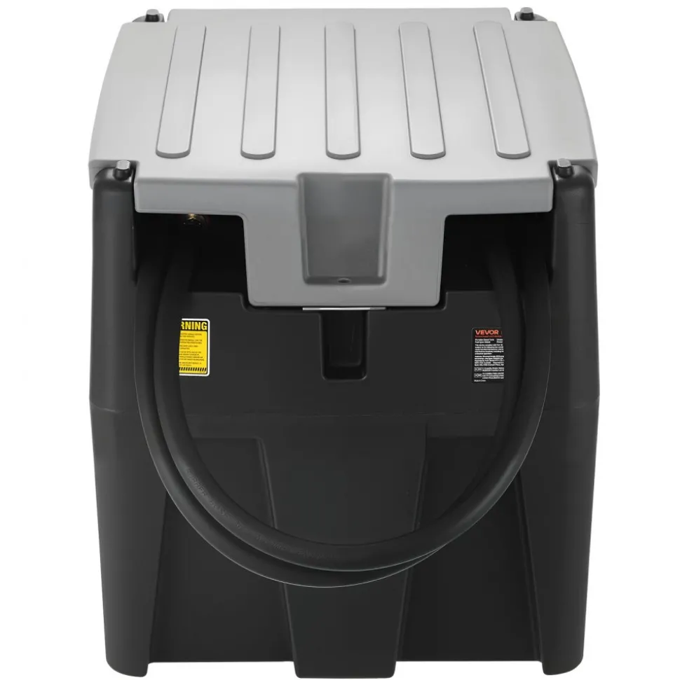 VEVOR Portable Diesel Tank, 58 Gallon Capacity & 10 GPM Flow Rate, Fuel Tank with 12V Electric Transfer Pump and 13.1ft Rubber Hose, PE Diesel Transfer Tanks for Easy Fuel Transportation, Black