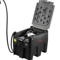 VEVOR Portable Diesel Tank, 58 Gallon Capacity & 10 GPM Flow Rate, Fuel Tank with 12V Electric Transfer Pump and 13.1ft Rubber Hose, PE Diesel Transfer Tanks for Easy Fuel Transportation, Black
