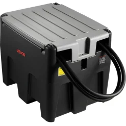 VEVOR Portable Diesel Tank, 58 Gallon Capacity & 10 GPM Flow Rate, Fuel Tank with 12V Electric Transfer Pump and 13.1ft Rubber Hose, PE Diesel Transfer Tanks for Easy Fuel Transportation, Black