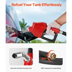 VEVOR Portable Diesel Tank, 58 Gallon Capacity & 10 GPM Flow Rate, Fuel Tank with 12V Electric Transfer Pump and 13.1ft Rubber Hose, PE Diesel Transfer Tanks for Easy Fuel Transportation, Black