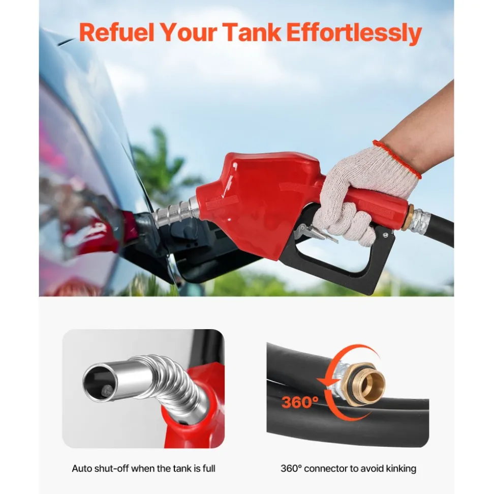 VEVOR Portable Diesel Tank, 58 Gallon Capacity & 10 GPM Flow Rate, Fuel Tank with 12V Electric Transfer Pump and 13.1ft Rubber Hose, PE Diesel Transfer Tanks for Easy Fuel Transportation, Black