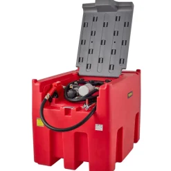 VEVOR Portable Diesel Tank, 116 Gallon Capacity & 10 GPM Flow Rate, Diesel Fuel Tank with 12V Electric Transfer Pump and 13.1ft Rubber Hose, PE Diesel Transfer Tank for Easy Fuel Transportation, Red
