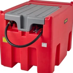 VEVOR Portable Diesel Tank, 116 Gallon Capacity & 10 GPM Flow Rate, Diesel Fuel Tank with 12V Electric Transfer Pump and 13.1ft Rubber Hose, PE Diesel Transfer Tank for Easy Fuel Transportation, Red