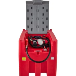 VEVOR Portable Diesel Tank, 116 Gallon Capacity & 10 GPM Flow Rate, Diesel Fuel Tank with 12V Electric Transfer Pump and 13.1ft Rubber Hose, PE Diesel Transfer Tank for Easy Fuel Transportation, Red