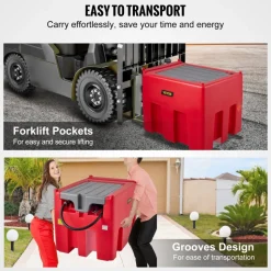 VEVOR Portable Diesel Tank, 116 Gallon Capacity & 10 GPM Flow Rate, Diesel Fuel Tank with 12V Electric Transfer Pump and 13.1ft Rubber Hose, PE Diesel Transfer Tank for Easy Fuel Transportation, Red