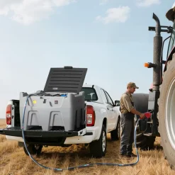 VEVOR Portable Diesel Tank, Separated 106 Gal Diesel & 8 Gal DEF Storage Tank, Leakproof Fuel Transfer Tanks with Pump & 13 Ft Hose, 10 GPM Flow Rate, Gas Storage Tanks for Easy Fuel Transportation