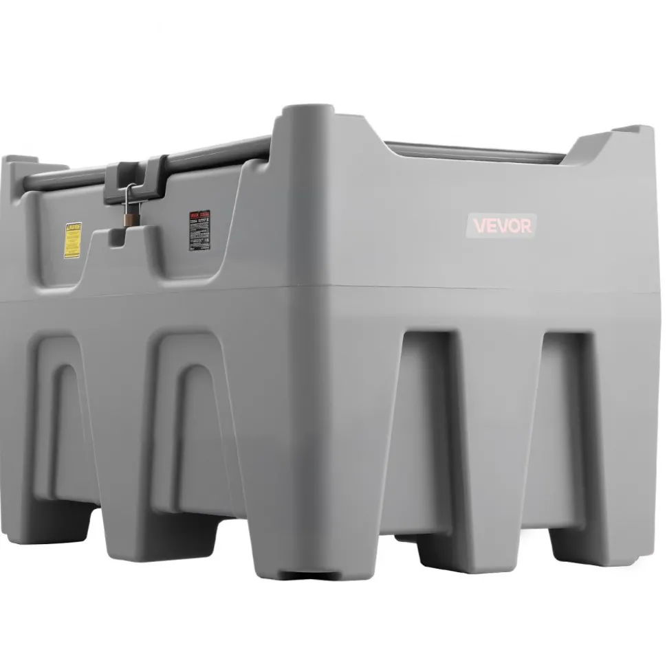 VEVOR Portable Diesel Tank, Separated 106 Gal Diesel & 8 Gal DEF Storage Tank, Leakproof Fuel Transfer Tanks with Pump & 13 Ft Hose, 10 GPM Flow Rate, Gas Storage Tanks for Easy Fuel Transportation