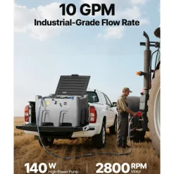 VEVOR Portable Diesel Tank, Separated 106 Gal Diesel & 8 Gal DEF Storage Tank, Leakproof Fuel Transfer Tanks with Pump & 13 Ft Hose, 10 GPM Flow Rate, Gas Storage Tanks for Easy Fuel Transportation