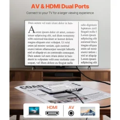 VEVOR Portable Digital Magnifier, 5-inch HD Electronic Video Magnifier for Low Version, 2X - 48X Electronic Reading Aid with 13MP Near & Far Dual Lens, 26 Color Mode, AV/HDMI Output & Foldable Handle