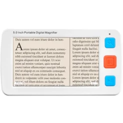 VEVOR Portable Digital Magnifier, 5-inch HD Electronic Video Magnifier for Low Version, 4X - 32X Zoom Electronic Reading Aid with 17 Color Mode, AV Output, Foldable Handle & 5-Level Screen Brightness