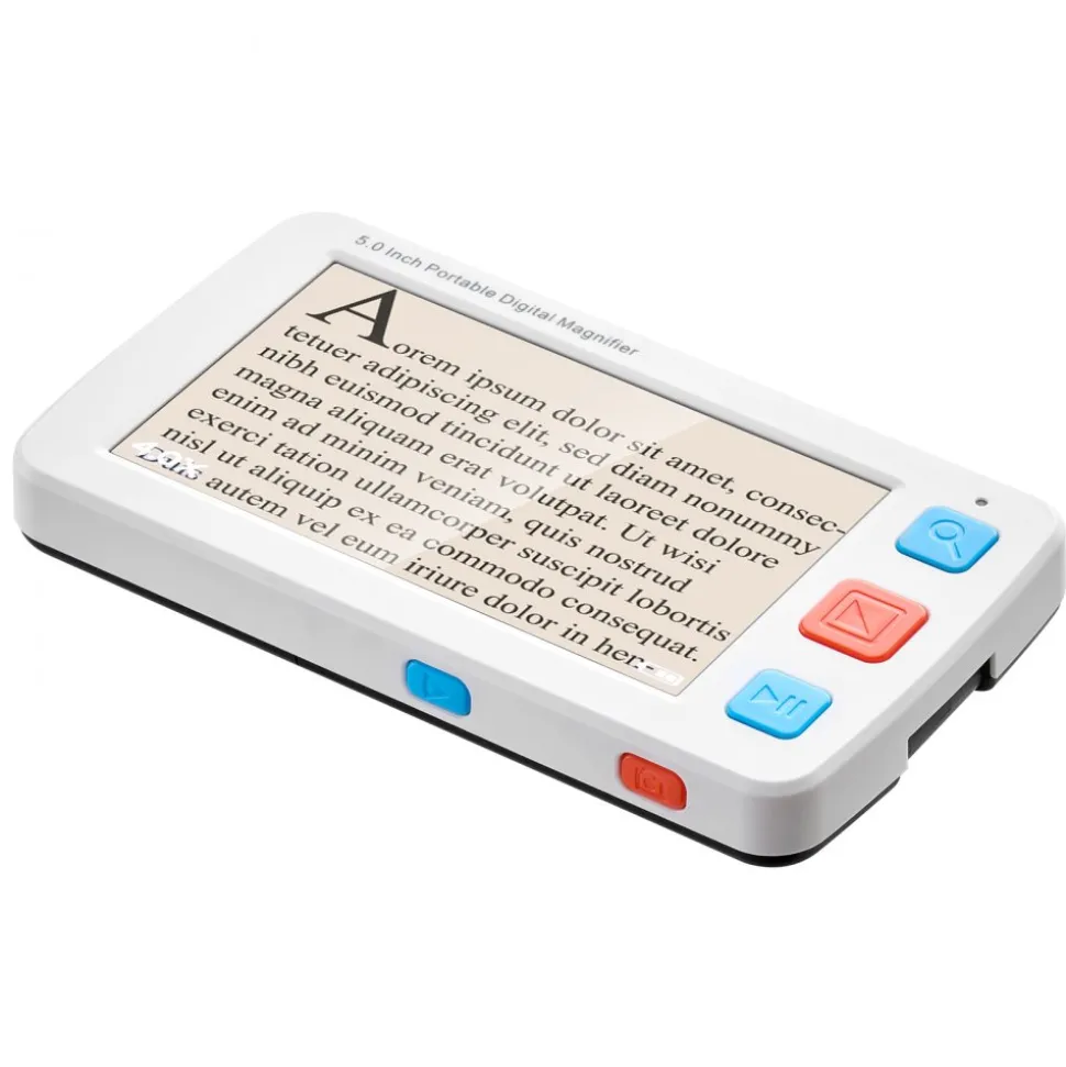 VEVOR Portable Digital Magnifier, 5-inch HD Electronic Video Magnifier for Low Version, 4X - 32X Zoom Electronic Reading Aid with 17 Color Mode, AV Output, Foldable Handle & 5-Level Screen Brightness