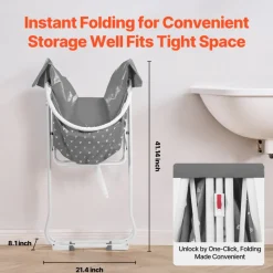 VEVOR Portable Dog Bathtub, Elevated & Foldable Space-saving Pet Shower Station with Efficient Drainage, Bathing Tub for Washing & Grooming Small and Medium Size Dogs and Cats Indoor & Outdoor, Grey
