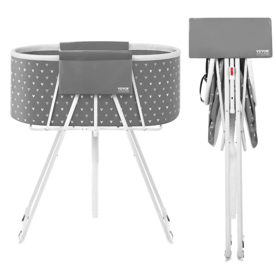 VEVOR Portable Dog Bathtub, Elevated & Foldable Space-saving Pet Shower Station with Efficient Drainage, Bathing Tub for Washing & Grooming Small and Medium Size Dogs and Cats Indoor & Outdoor, Grey