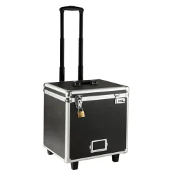 VEVOR Portable File Storage Box, 15.6 x 12.6 x 15 inch Internal Chest Size, Locking Mobile Business Case with Telescopic Handle, Hand pull File Case for Office Home, Offices, Hospitals, Banks