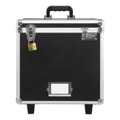 VEVOR Portable File Storage Box, 15.6 x 12.6 x 15 inch Internal Chest Size, Locking Mobile Business Case with Telescopic Handle, Hand pull File Case for Office Home, Offices, Hospitals, Banks