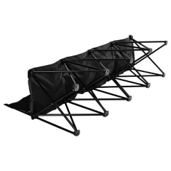 VEVOR Portable Folding Bench, 4 Seat Foldable Soccer Bench with Side Pockets and Carrying Bag, Lightweight Sideline Seating with Back Rest for Football, Baseball, Camping, Outdoor Events, Black