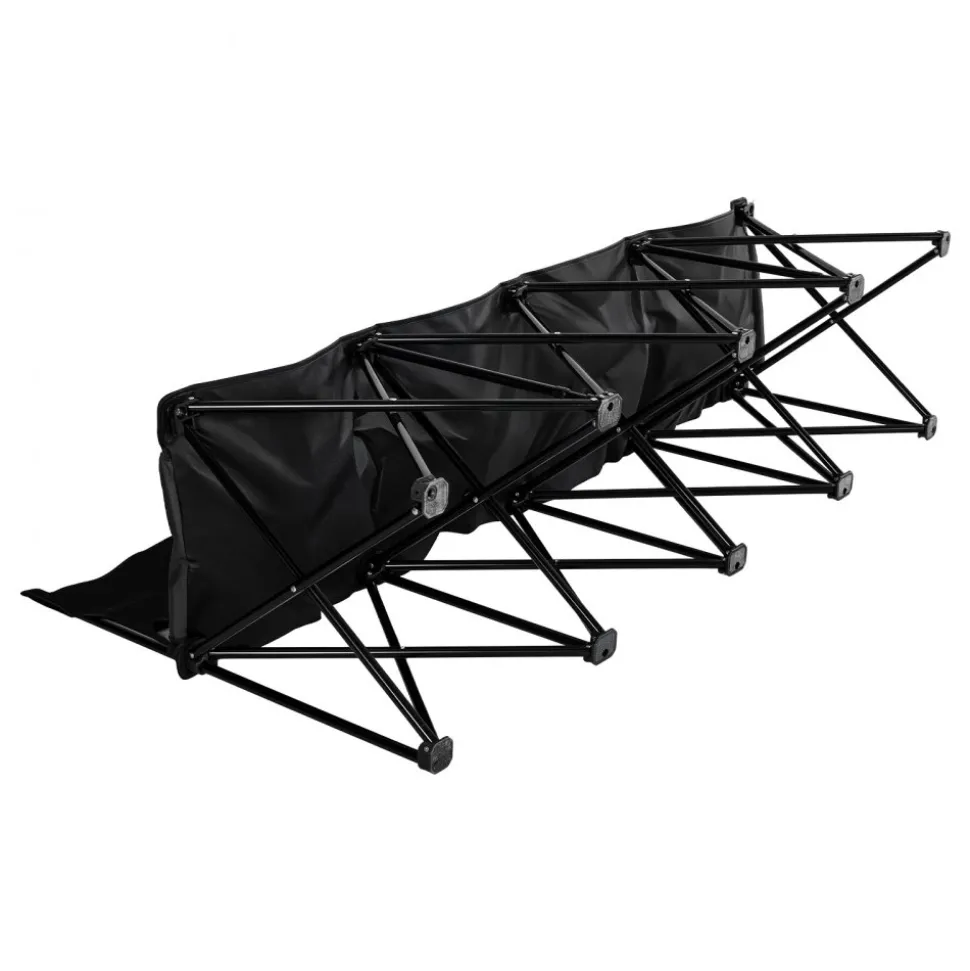 VEVOR Portable Folding Bench, 4 Seat Foldable Soccer Bench with Side Pockets and Carrying Bag, Lightweight Sideline Seating with Back Rest for Football, Baseball, Camping, Outdoor Events, Black