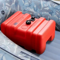 VEVOR Portable Fuel Tank, 12 Gallon/55L, Plastic Outboard Marine Tank with Hose, Easy to Carry for Yacht, Fishing, Deck Boats, Red
