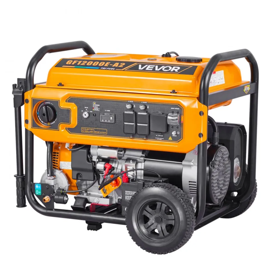 VEVOR Portable Generator, Gasoline 13500W Peak Watt, LPG 12000W Peak Watt & Natural Gas 11000W Peak Watt Tri-Fuel Generator, Home Backup Generators with Electric Start, Gas, LPG & Natural Gas Powered
