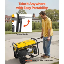 VEVOR Portable Generator, 9625W Peak Watt Home Generator, Backup Generators for Home with Foldable Handle, Electric Start, Gas Powered, CO Sensor, RV & Emergency Ready 30A & 20A Outlets, AVR