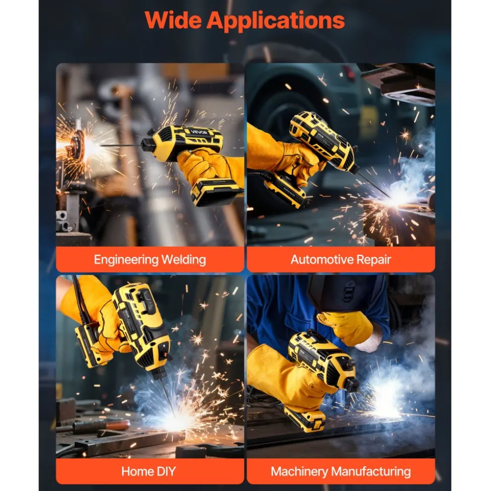 VEVOR Portable Handheld Welding Machine, 20-140A Portable ARC Welder with 5-Level Current Adjustment & IGBT Inverter, 110V Handheld Stick Welder with Hot Start Function Fit for 1/16"-1/8" Welding Rods