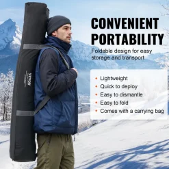 VEVOR Portable Ice Shelter, 4-6 Person Insulated Pop-Up Ice Fishing Tent, 50 Square Feet Fishable Area, Thermal Ice Shanty for Winter Fishing, Ice Cube with Anchors, Ropes, Carrying Bag, 130"x130"