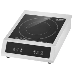 VEVOR Portable Induction Cooktop, 1800W Commercial Induction Burner with 9 Temperature Settings, Stainless Steel Countertop Induction Hot Plate with 3H Timer, Child Lock, for Restaurant Cooking