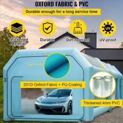 VEVOR Portable Inflatable Paint Booth, 28x15x10ft Inflatable Spray Booth, Car Paint Tent with Air Filter System & 2 Blowers, Upgraded Blow Up Spray Booth Tent, Auto Paint Workstation, Car Parking Gara