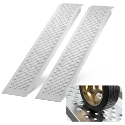 VEVOR Portable Loading Ramps, 2 Pcs 47.2 x 8.5 in, Durable Aluminum Shed Ramp Set with Anti-Slip Holes, Compact Design and Easy Storage, 880 Lbs Weight Capacity, for ATV, Tractors, Lawn Mowers, Carts