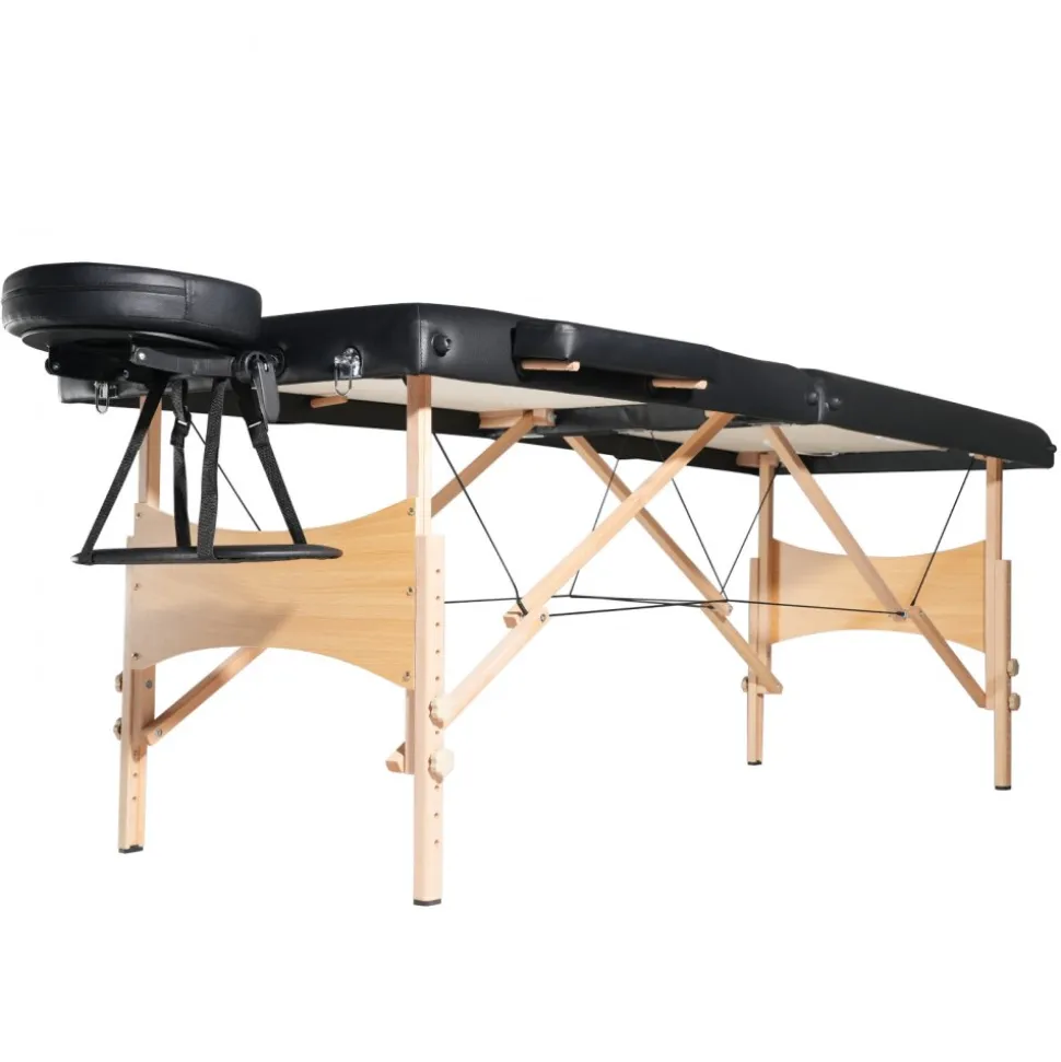 VEVOR Portable Massage Table 28" W, 2 Folding Lightweight Massage Table, 8-Level Height Adjustable Salon Tattoo Bed, Spa Table with Headrest, Armrests, Hand Pallet & Carrying Bag, 600LBS