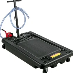 VEVOR Portable Oil Drain Pan with Pump 64L Oil Drain Pan 17 Gallon Low Profile Oil Drain Pan with 8' Hose for SUV Car and Trucks