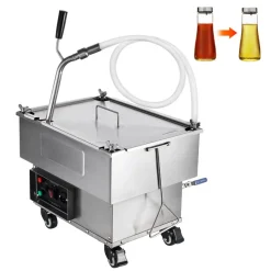 VEVOR Portable Oil Filtering Unit, 18L Capacity, 10 L/min Filtering Speed, Equipped with Swivel Casters and Oil Hose, Ideal for Fast Food Venues