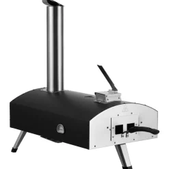 VEVOR Portable Outdoor Oven, 12-inch Pizza Oven, Pellet & Chips & Charcoal Tri-Fuel, Iron Spray Pizza Grill, Includes 210° Rotatable Pizza Stone, Scoop, Ideal for Camping & Backyard, Black