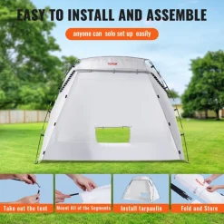 VEVOR Portable Paint Booth, Larger Spray Paint Tent with Built-in Floor & Mesh Screen, Painting Tent Station for Furniture DIY Hobby Tool, 7.5x5.2x5.2ft Spray Paint Shelter